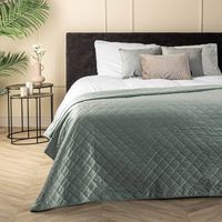 Bedsprei Velvet Ruit - Groen - 180x260 cm van Fresh and Co materiaal: Microvezel - Dekbed-Discounter.nl Bedsprei Velvet Ruit - Groen - 180x260 cm van Fresh and Co materiaal: Microvezel - Dekbed-Discounter.nl