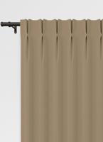 Niue gordijn - Donker Beige met dubbele plooi