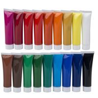 Acrylverf tubes - 18 kleuren van 36 ml - knutselmateriaal - Verf op waterbasis
