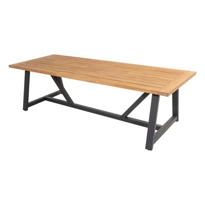 Taste 4SO Noah tafel teak 260 x 100 cm antraciet onderstel Taste 4SO Noah tafel teak 260 x 100 cm antraciet onderstel