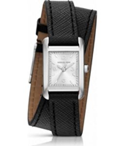 Horlogeband Michael Kors MK2497 Onderliggend Leder Zwart 14mm