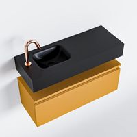 Toiletmeubel Mondiaz Andor | 80 cm | Meubelkleur Ocher | Lex vrijhangend wastafel Urban Links | 1 kraangat