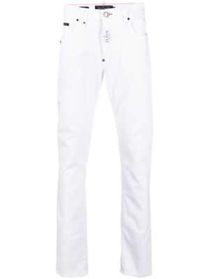 Philipp Plein jean droit à taille basse - Blanc