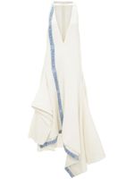 JW Anderson robe asymétrique à col v - Blanc