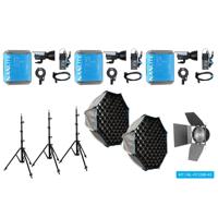 Nanlite FC-120B LED Bi-color Spot Light tripple kit (with case, light stand, fresnel and softbox)
