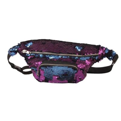 Pailletten taille tas dubbele kleur make-up tas zeemeermin portemonnees borst pack vrouwen meisje reizen mobiele telefoon tas (paars)
