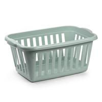 Wasmand - groen - kunststof - 40 liter - 60 x 40 x 26 cm - manden voor wasgoed - huishouden