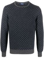 Drumohr patterned-jacquard cashmere jumper - Gris