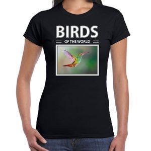 Kolibries t-shirt met dieren foto birds of the world zwart voor dames