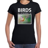Kolibries t-shirt met dieren foto birds of the world zwart voor dames - thumbnail