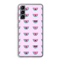 Smiley watermeloenprint: Samsung Galaxy S21 Transparant Hoesje