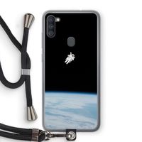 Alone in Space: Samsung Galaxy A11 Transparant Hoesje met koord