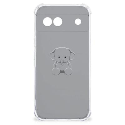 Google Pixel 8A Stevig | Bumper Hoesje | Grijs Baby Olifant Google Pixel 8A Stevig | Bumper Hoesje | Grijs Baby Olifant