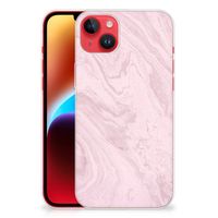 iPhone 14 Plus TPU Siliconen Hoesje Marble Pink - Origineel Cadeau Vriendin