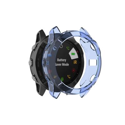 Voor Garmin fenix 6X/6X Pro Smart Watch halve dekking TPU beschermhoes (transparant blauw)
