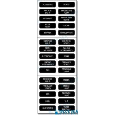 BS8030 - ZWARTE ACHTERGROND ETIKETTEN 36X11 MM.