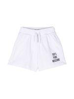 Moschino Kids short en coton à slogan imprimé - Blanc - thumbnail