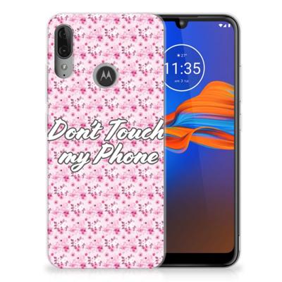 Motorola Moto E6 Plus Silicone-hoesje Flowers Pink DTMP Motorola Moto E6 Plus Silicone-hoesje Flowers Pink DTMP