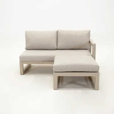 Grosso 2-zits bank L + hocker beige