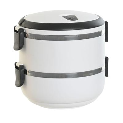 Benson stapelbare thermische lunchbox - warme maaltijd box - wit - 16 x 15 cm - Voedsel bewaren