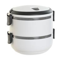 Benson stapelbare thermische lunchbox - warme maaltijd box - wit - 16 x 15 cm - Voedsel bewaren