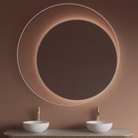 Badkamerspiegel Gliss Design Kosmos | 100 cm | Indirecte LED verlichting | Sensor bediening | Met spiegelverwarming | Mat wit