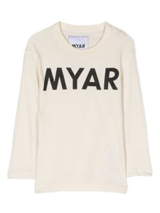 MYAR KIDS sweat en coton à logo imprimé - Tons neutres