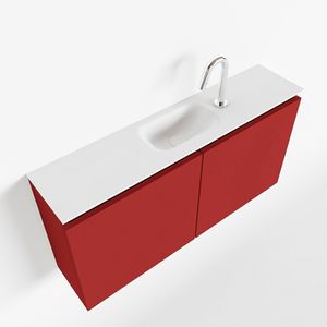 MONDIAZ TURE 100cm toiletmeubel fire. EDEN wastafel talc midden 1 kraangat