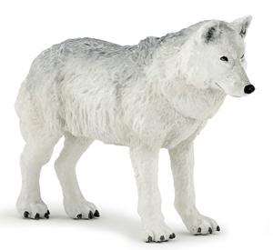 Plastic speelgoed figuur witte wolf 9,5 cm   -