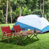 Opvouwbare Campingstoel Draagbare Lage Patio Stoel 56 x 54,5 x 65 cm Rood