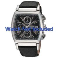 Horlogeband Seiko 7T92-0HP0 / SNDZ99P1 / L011024J0 Leder Zwart 20mm - thumbnail