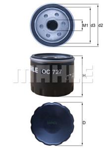 Oliefilter MAHLE, Diameter (mm)76mm, u.a. für Renault, Nissan, Dacia, Opel, Vauxhall, Suzuki, Smart, Jeep, Fiat