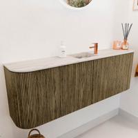Toiletmeubel Mondiaz Joya Dlux | 123.2 cm | Meubelkleur Dusk | Faye wastafel Nata Wasbak Midden | 1 kraangat