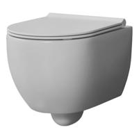 Wandcloset Xenz Gio | 52 cm | Rimless | Zonder toiletzitting | Keramiek | Mat cement grijs