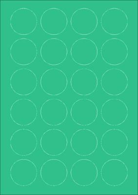 Groene A4 etiketten 40 mm rond 100 vel Sorex