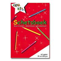 Schetsboek - 2x stuks - A5 formaat - 50 vellen - tekenboeken - wit