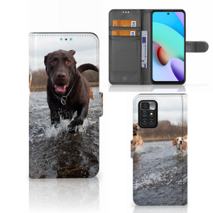 Xiaomi Redmi 10 Telefoonhoesje met Pasjes Honden Labrador