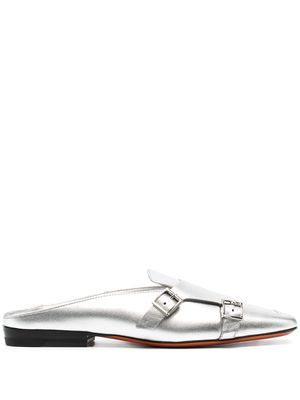 Santoni mules en cuir - Argent