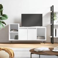 Tv-meubel 100x35x55 cm bewerkt hout wit - thumbnail