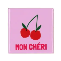 Tegeltje Mon Cheri Roze 10X10X1CM Tegeltje Mon Cheri Roze 10X10X1CM