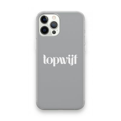 Topwijf Grijs Wit: iPhone 12 Pro Max Transparant Hoesje