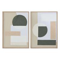 Schilderij Home ESPRIT Groen Beige Abstract Stads 50 x 3 x 70 cm (2 Stuks)