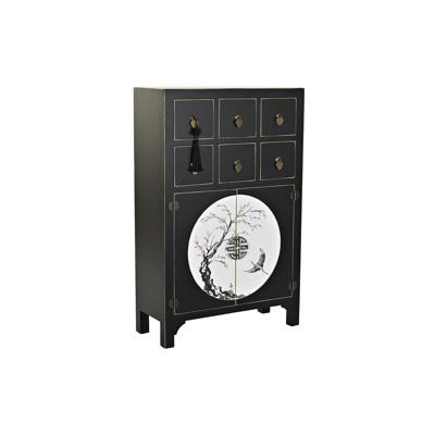 Ladekast DKD Home Decor Zwart Gouden Spar Hout MDF Orientaals 63 x 28 x 101 cm