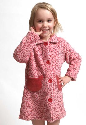 Kinderbadjas knopen panter print-128