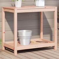 VidaXL Oppottafel met schap 82,5x50x75 cm massief douglashout