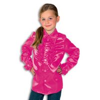 Rouches blouse roze voor jongens 164  -