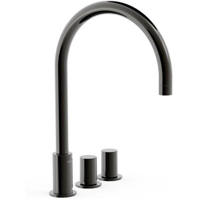 Wastafelkraan Tres Study | Opbouw | Draaibare uitloop | Mengkraan | Hoog model | 2-knops | Rond | Black metal