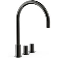 Wastafelkraan Tres Study | Opbouw | Draaibare uitloop | Mengkraan | Hoog model | 2-knops | Rond | Black metal