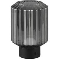 LED Tafellamp 1.5W - Warm Wit 3000K - Oplaadbaar - Mat Zwart - Rookglas