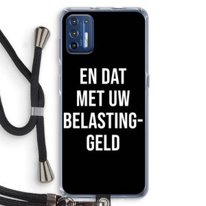 Belastinggeld - Zwart: Motorola Moto G9 Plus Transparant Hoesje met koord